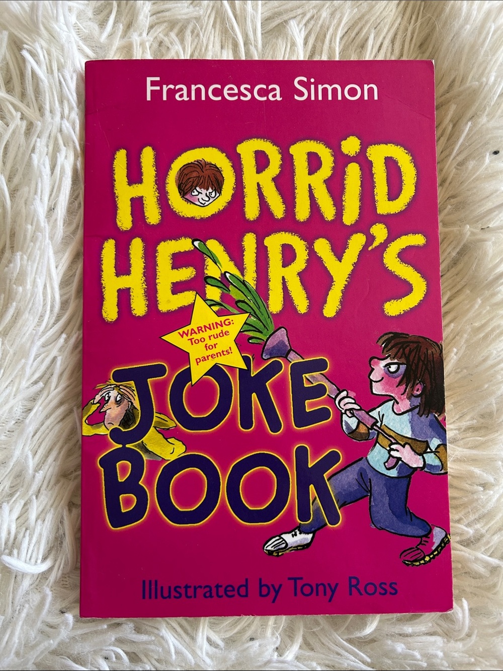 Horrid Henry's Joke Book - Pink and Yellow Cover, gross, slime